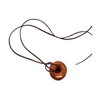 DLUKENY Design unico, ciondolo a forma di pane, realizzato in vero impasto, in materiali robusti, accessori per collana a bagel, abiti eleganti, Cottura del pane + legatura
