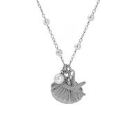 DLUKENY Elegante collana dorata con ciondolo a forma di stella marina e conchiglia, in acciaio inox, con orecchini a goccia, per vacanze al mare, Necklace, Acciaio al titanio