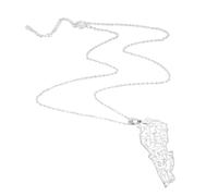 DLUKENY Elegante collana girocollo in metallo con ciondolo a forma di mappa del Libano, lunghezza regolabile, accessorio da donna, Acciaio al titanio