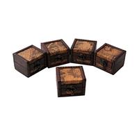 DLUKENY Grande scatola di immagazzinaggio dei monili della serratura del metallo dell'annata fatta a mano decorativo del tesoro di legno per la scatola