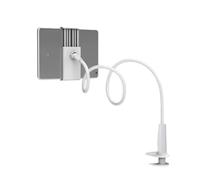 DLUKENY Supporto per tablet con braccio flessibile per uso a letto con doppie clip per una presa sicura del dispositivo e una facile regolazione supporto per tablet nero