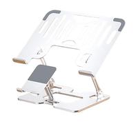 DLUKENY Supporto per telefono portatile regolabile Supporto per telefono pieghevole in acciaio al carbonio Riser desktop per dispositivo da 10-17,3 pollici Design ergonomico di raffreddamento Supporto