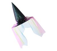 DLUKENY Velo in pizzo cappello da strega accessorio per costume di Halloween per feste di Halloween velo copricapo per cosplay in maschera
