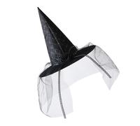 DLUKENY Velo in pizzo cappello da strega accessorio per costume di Halloween per feste di Halloween velo copricapo per cosplay in maschera