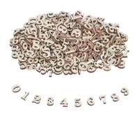 DLUSZERT 400 mini numeri in legno da 0 a 9 per artigianato, 15 mm, piccoli numeri in legno naturale, decorazioni artistiche fai da te, decorazioni per matrimoni, decorazioni per la casa