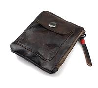 DLUXCA 1 Piece Hand Washed Vintage Wallet Painted Old Coin Purse Card Holder Wallet Zipper (Color : Black, Size : 8 * 1 * 11cm)