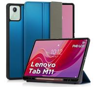 DLveer Cover per Lenovo Tab M11 11'' con Porta Penna - Ultra Sottile Smart Cover Morbida in TPU con Supporto,Funzione Auto Svegliati/Sonno,Custodia Per Lenovo Tab M11 TB330FU 11 Pollici, Blu Pavone