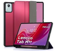 DLveer Cover per Lenovo Tab M11 11'' con Porta Penna - Ultra Sottile Smart Cover Morbida in TPU con Supporto,Funzione Auto Svegliati/Sonno,Custodia Per Lenovo Tab M11 TB330FU 11 Pollici,Vino Rosso