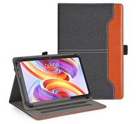 DLveer Custodia Universale per Doogee Tab A9 Pro 10"/Doogee U11/U11 Pro 11"/Tab G6/Tab A9+/Honor Pad X8a 11"/Blackview/Tabwee Tablet, Cover in Pelle PU Multi-Angolo per Tablet 10-11 Pollici, Nero