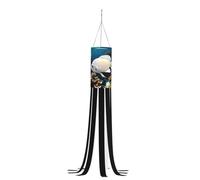 Dlxw 40 "durevole esterno appeso decorativo patio giardino terrazza home decor! halloween windsock per rendere divertente il tuo spazio esterno! pesce bianco-oro
