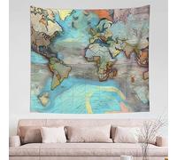 DLXW Arazzo con mappa del mondo dei cartoni animati: crea una decorazione da sogno per la camera da letto, rendi il tuo spazio romantico