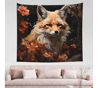 DLXW Arazzo con volpe e fiori - crea una decorazione da sogno per la camera da letto, rendi il tuo spazio romantico e creativo