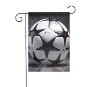 Dlxw Bandiera da calcio bianca e nera 30,48 x 45,72 cm su entrambi i lati per esterni crea una romantica decorazione da giardino per la casa e l'atmosfera esterna! Migliora il gusto della tua