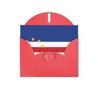DLXW Bandiera del Capo Verde biglietto vuoto con busta biglietto di ringraziamento 15,2 x 10,2 cm busta rossa
