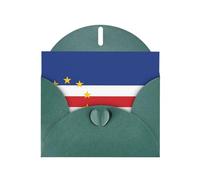 DLXW Bandiera del Capo Verde biglietto vuoto con busta biglietto di ringraziamento 15,2 x 10,2 cm busta verde scuro