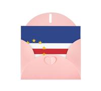 DLXW Bandiera del Capo Verde biglietto vuoto con busta biglietto di ringraziamento biglietto di ringraziamento 15,2 x 10,2 cm busta rosa