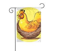 Dlxw Bandiera dorata a forma di pollo con nido d'uccello, 30,48 x 45,72 cm, su entrambi i lati, crea una romantica decorazione da giardino per la casa e l'esterno! Migliora il gusto della tua