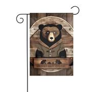 Dlxw Bandiera rustica con orso 30,48 x 45,72 cm su entrambi i lati per esterni crea una romantica decorazione da giardino per la casa e l'atmosfera esterna! Migliora il gusto della tua decorazione da