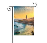 Dlxw bandiera tramonto in barcellona 30,48 x 45,72 cm su entrambi i lati esterni crea una romantica decorazione da giardino per la casa e l'atmosfera esterna! Migliora il gusto della tua decorazione