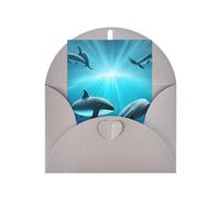 DLXW biglietti di ringraziamento vuoti con buste invitando genitori, amici, fratelli, sorelle, vicini, colleghi biglietto di auguri balene sotto il mare