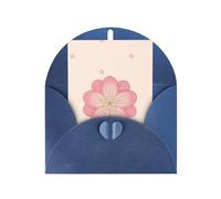 DLXW Biglietti di ringraziamento vuoti con buste invitanti genitori, amici, fratelli, sorelle, vicini, colleghi biglietto di auguri piccoli fiori di ciliegio rosa