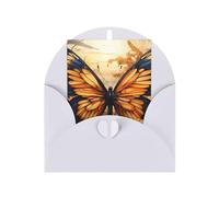 DLXW biglietti di ringraziamento vuoti con buste invitanti genitori, amici, fratelli, sorelle, vicini, colleghi biglietto di auguri arancione giallo farfalla campo fiori