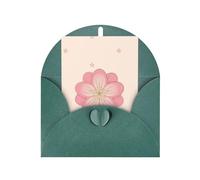 DLXW Biglietti di ringraziamento vuoti con buste invitanti genitori, amici, fratelli, sorelle, vicini, colleghi biglietto di auguri piccoli fiori di ciliegio rosa