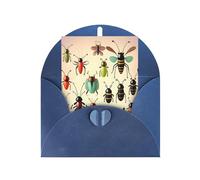DLXW biglietti di ringraziamento vuoti con buste invitare genitori, amici, fratelli, sorelle, vicini, colleghi biglietto di auguri cartone animato piccoli insetti