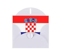DLXW Biglietto di ringraziamento con bandiera della Repubblica di Croazia con busta, 15,2 x 10,2 cm, busta bianca