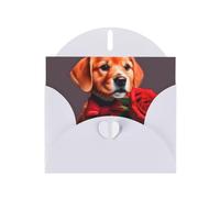 DLXW Biglietto di ringraziamento con cane simile a un gentiluomo, con busta, 15,2 x 10,2 cm, busta bianca