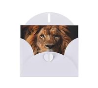DLXW Biglietto di ringraziamento con lo sguardo del leone, con busta, 15,2 x 10,2 cm, busta bianca