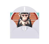 DLXW Biglietto di ringraziamento con scritta "The Silent Monkey", con busta, 15,2 x 10,2 cm, busta bianca