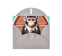DLXW Biglietto di ringraziamento con scritta "The Silent Monkey", con busta, 15,2 x 10,2 cm, busta grigia