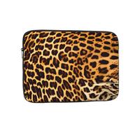 Dlxw Borsa interna per computer portatile, protezione alla moda, leggera e portatile, custodia per laptop da 15 pollici, antiurto, a righe su leopardi