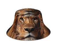 DLXW Cappello da pescatore a doppia faccia con striscia riflettente da donna e uomo estivo da spiaggia cappello da pesca double-face indossare lo sguardo del leone