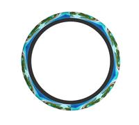 Dlxw Coprivolante antiscivolo per auto, 38,1 cm, universale, elastico, resistente, protezione completa, confortevole, traspirante e inodore, paesaggio delle Maldive