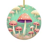 Dlxw Decorazioni per albero di Natale rotonde in ceramica eleganti ornamenti da appendere per uomini e donne souvenir fungo da sogno