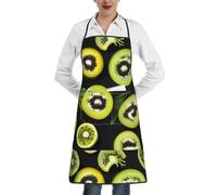 DLXW Grembiule da cuoco professionale, regolabile, adatto sia per uomini che per donne, con tasche, perfetto per l'uso in cucina. Verde kiwi