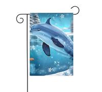 Dlxw Inverno la bandiera delfino 30,48 x 45,72 cm su entrambi i lati all'aperto crea una romantica decorazione da giardino casa atmosfera esterna! Migliora il gusto della tua decorazione da giardino