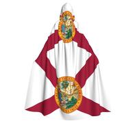 DLXW mantello da donna da uomo Halloween con cappuccio mantello regina abito costume rinascimentale medievale bandiera della florida