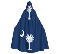DLXW mantello da donna da uomo Halloween con cappuccio mantello regina abito costume rinascimentale costume medievale bandiera della Carolina del Sud