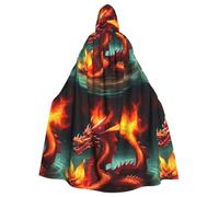 DLXW mantello da donna da uomo Halloween con cappuccio mantello regina abito costume rinascimentale medievale costume drago re in fuoco