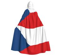 DLXW mantello da donna da uomo halloween con cappuccio mantello regina abito costume rinascimentale costume medievale bandiera della repubblica ceca