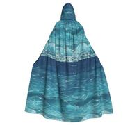 DLXW mantello da donna da uomo Halloween con cappuccio mantello regina abito costume rinascimentale medievale costume il mare blu profondo