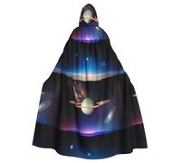 DLXW mantello da donna da uomo Halloween con cappuccio mantello regina abito costume rinascimentale medievale costume cosmico saturno