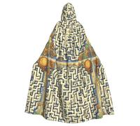 DLXW mantello da donna da uomo Halloween con cappuccio mantello regina abito costume rinascimentale medievale labirinto mappa del tesoro