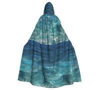 DLXW mantello da donna da uomo Halloween con cappuccio mantello regina abito costume rinascimentale medievale costume l'oceano profondo