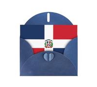 DLXW Repubblica Dominicana biglietto vuoto con busta biglietto di ringraziamento 15,2 x 10,2 cm busta blu
