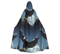 DLXW rinascimentale adulto mantello con cappuccio poliestere mantello vittoriano capelle medievale hobbit halloween costume aquila sotto le stelle