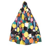 DLXW rinascimento adulto con cappuccio mantello poliestere mantello vittoriano capelle medievale hobbit halloween costume astratto pittura di cerchi